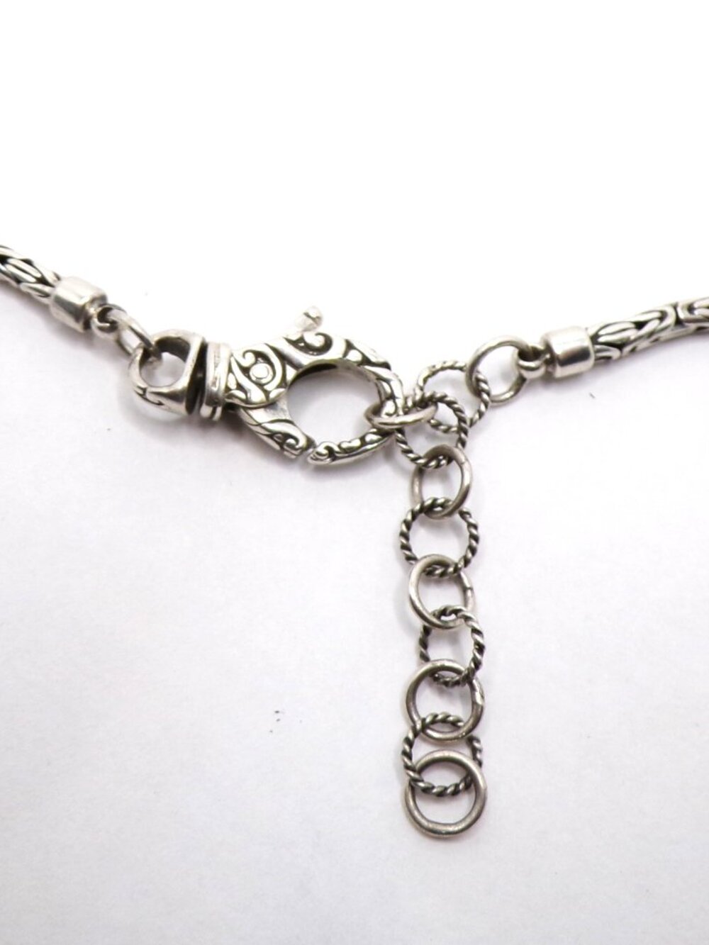 925 Sterling Silver & 18K Gold Accents Byzantine Statement Necklace - Picture 10 of 11